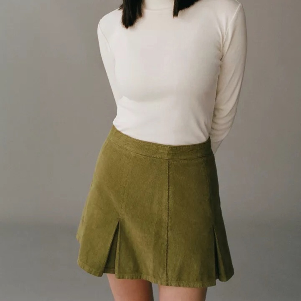 UO Pleated Corduroy Mini Skirt